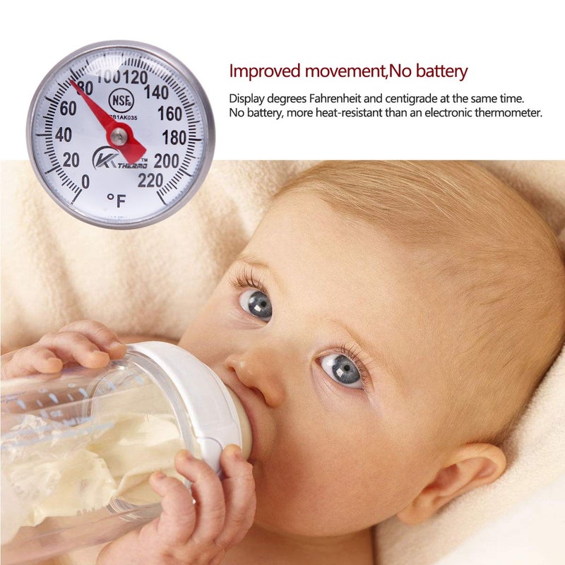 KT THERMO Instant Read 1-Inch Dial Thermometer,Best for The Coffee Drinks,Chocolate Milk Foam - Image 2